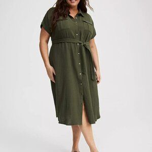 Green TORRID Size 0  SHIRT DRESS